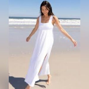 Natural Life New With Tags White Cotton Gauze Tricia Maxi Dress L